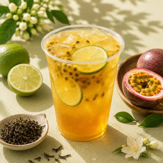 Fresh Lime Passion Fruit Jasmine Green Tea暴打青柠百香果绿茶(480ML)I025